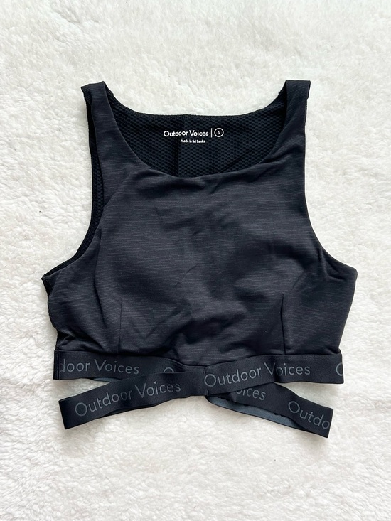Outdoor Voices Tops - Outdoor Voices Black Logo Crop Tank